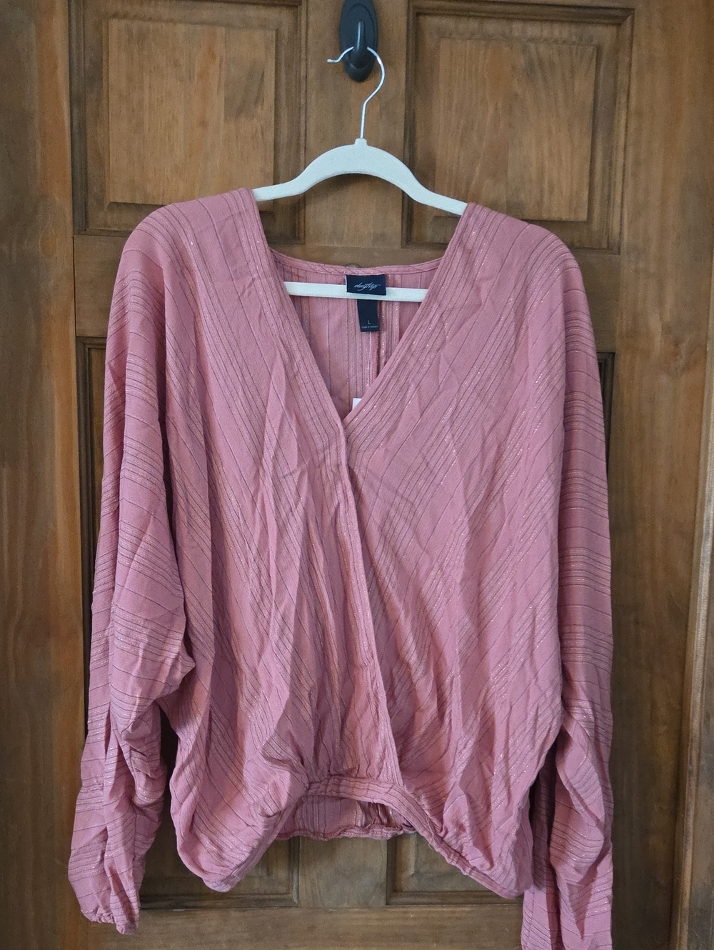 Daytrip Dusty Rose Textured Wrap Tunic